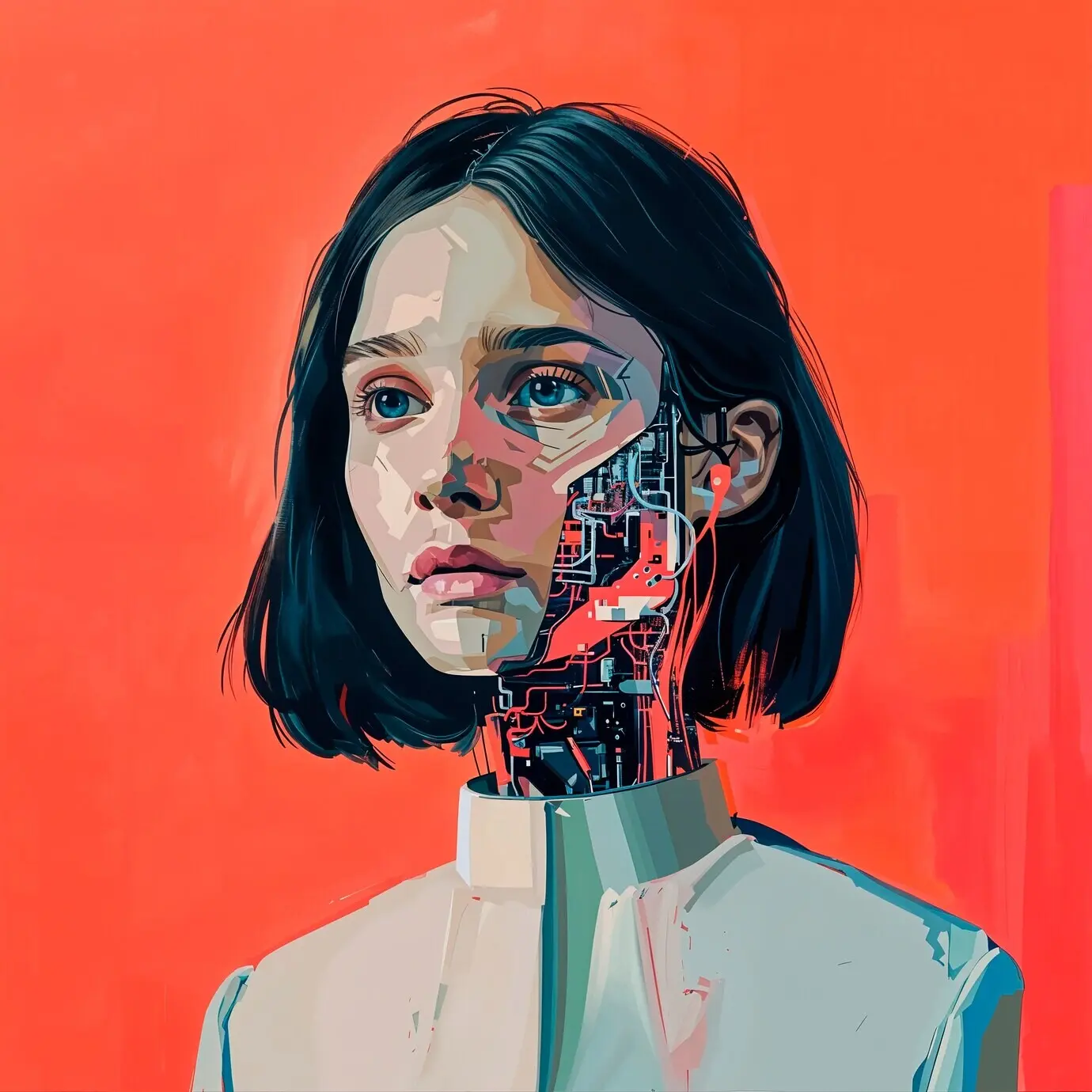 Digitalkunst eines KI-Technologie-Hintergrunds